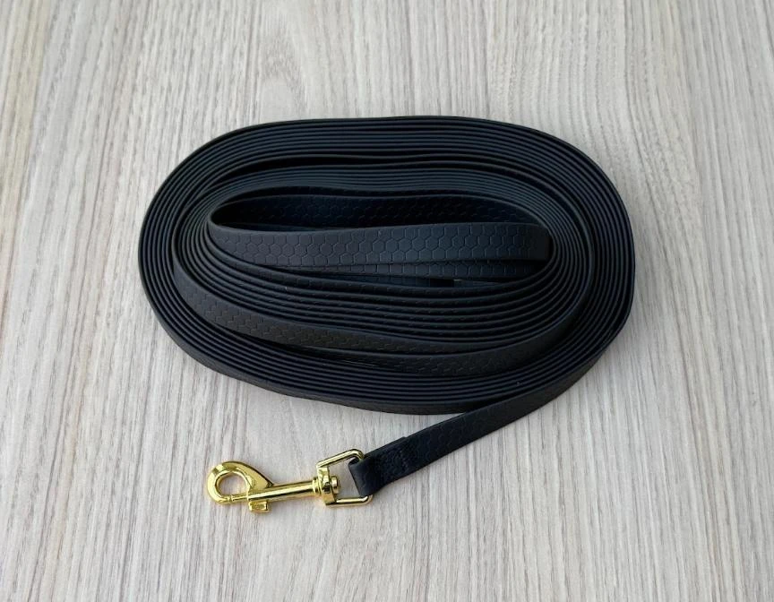 Grande longe 9 mètres pour chien, en biothane hexa [noir] – photo 3